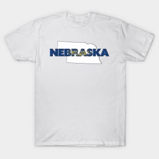 Nebraska Colored State Letters T-Shirt